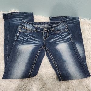 Fiona Flare Womens Distressed Jeans